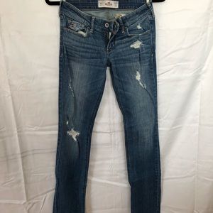 Slightly distressed skinny jeans